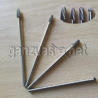 Juego de 4 fresas largas 6x16,6x8-10mm